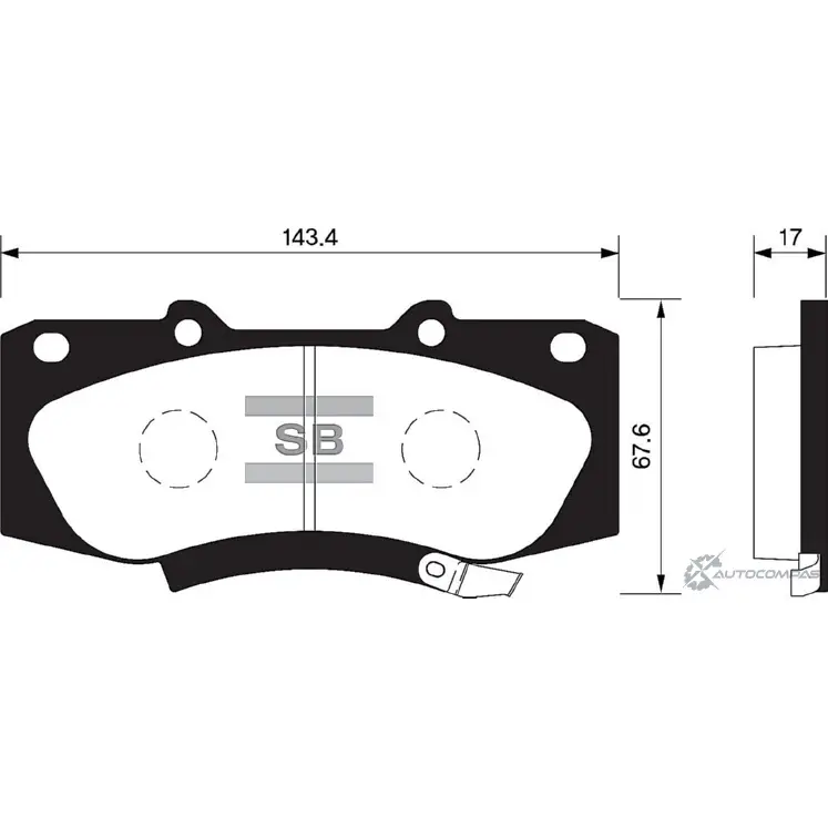 Тормозные колодки дисковые SANGSIN 1420939585 SP1484 8L6L1 I