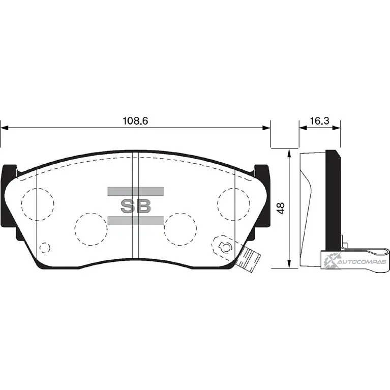 Тормозные колодки дисковые SANGSIN 1422789569 SP1489 R L1SPUD