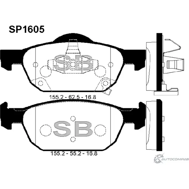 Тормозные колодки дисковые SANGSIN 1420575605 ZJ FLV SP1605