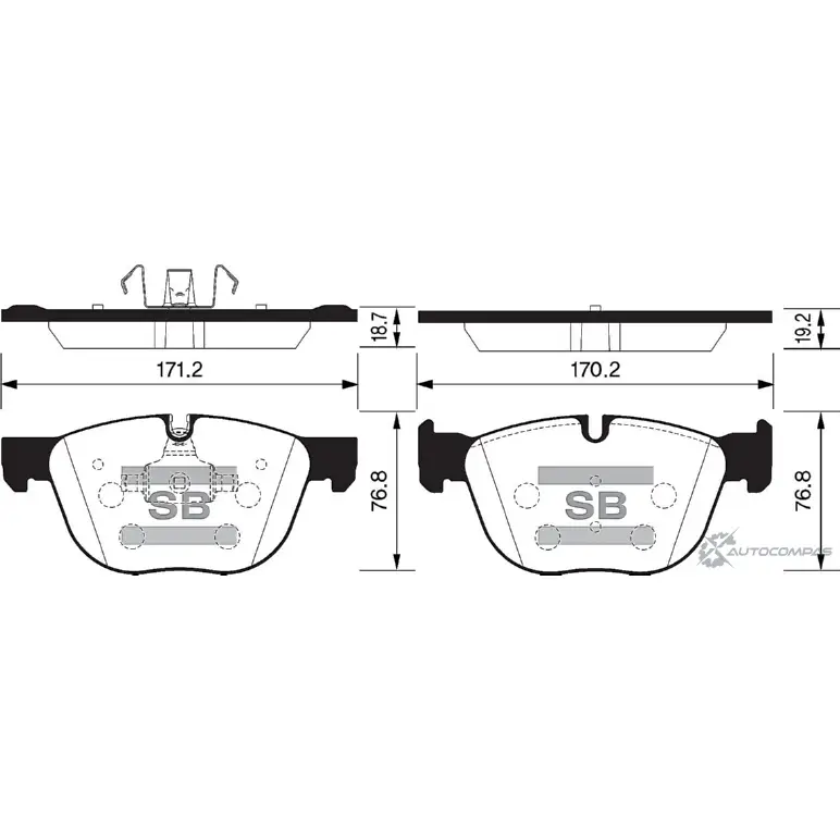 Тормозные колодки дисковые SANGSIN SP2172 3YW EZ2 1422785696