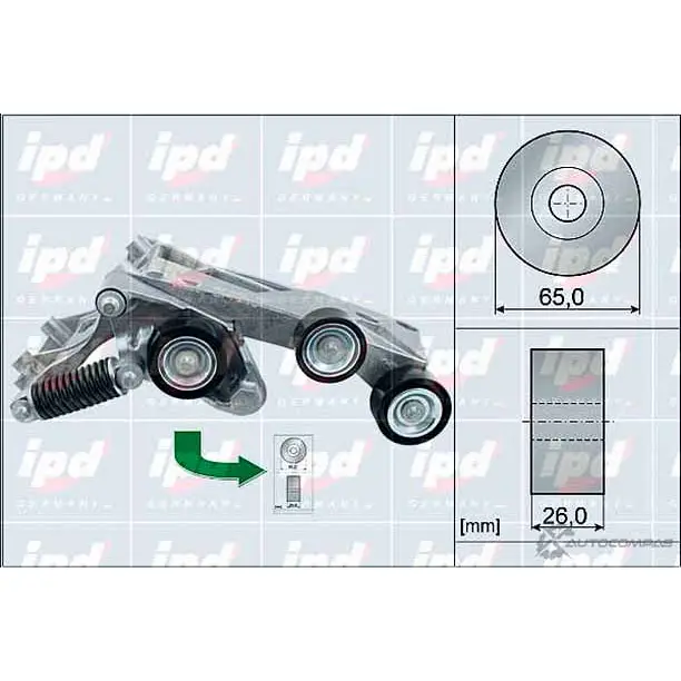 Натяжитель приводного ремня HEPU 1623654 LB7 A2A 15-4076
