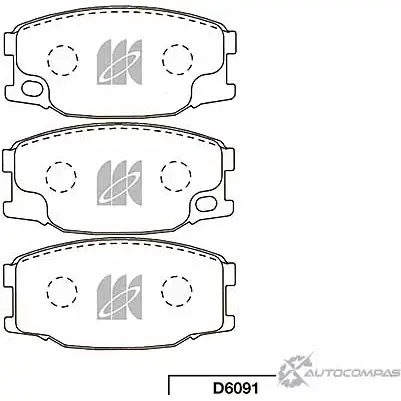 Тормозные колодки, дисковые, комплект KASHIYAMA 195V6XE D6091 1420592057 CR6PQ 9