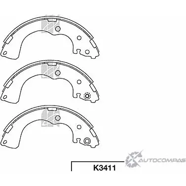 Тормозные колодки, комплект KASHIYAMA 2PZ5A9O K3411 1420592162 Z130 G