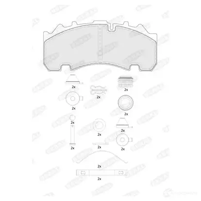 Тормозные колодки дисковые, комплект BERAL BCV29265TK 1437133897 1X7Y NPC изображение 0