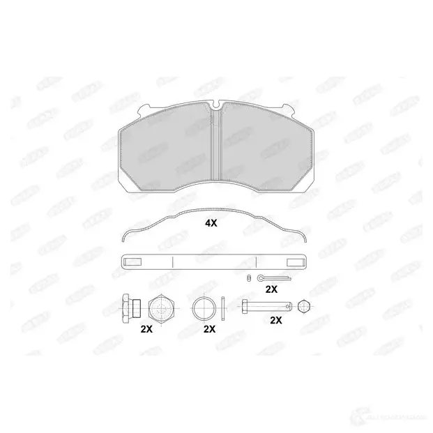 Тормозные колодки дисковые, комплект BERAL 8J2S4E A BCV29150BK 1437133615
