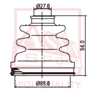 Пыльник шруса ASVA ASBT-137 F 6TEY 1286292847