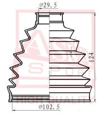 Пыльник шруса ASVA 1337662725 ASBT-504 Q 7WIT