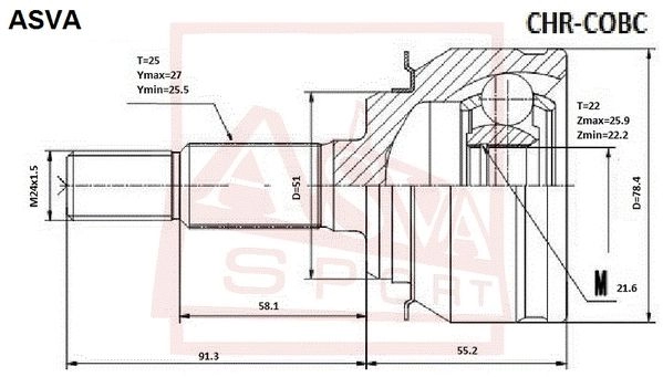 Шрус граната ASVA CHR-COBC F SX03 1269710271 изображение 0