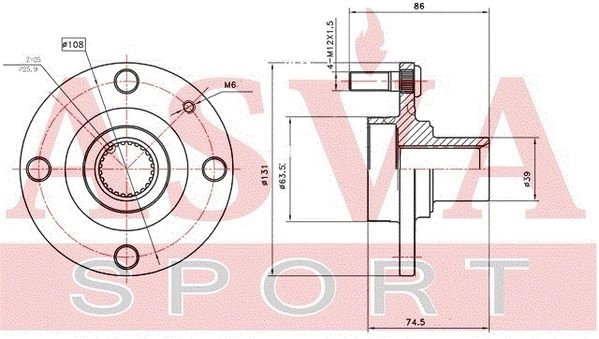 Ступица колеса ASVA 1420447083 Y YBRL FTWH-JUF изображение 0