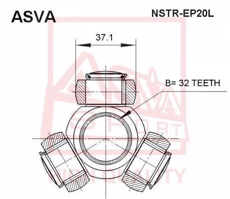 Шрус граната ASVA 1424913737 NSTR-EP20L Y1 VAJ4 - Изображение 1