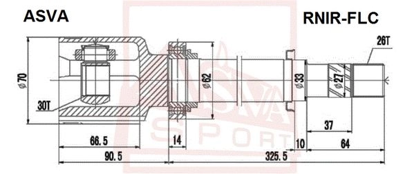 Шрус граната ASVA RNIR-FLC 1347929651 7J XFFT изображение 1