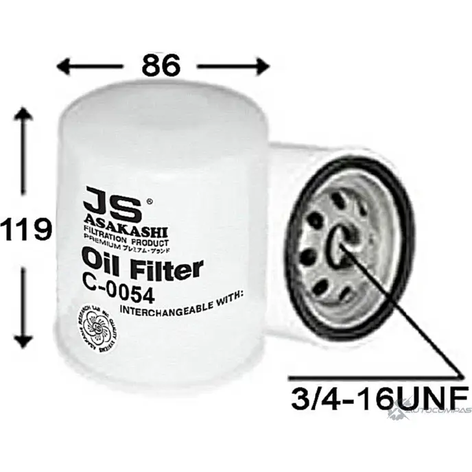 Масляный фильтр JS ASAKASHI 2W NXP9J 3337293 4580270630535 C0054 изображение 0