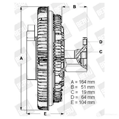 Вискомуфта BERU lk032 0 720 002 032 84832133 0720002032 изображение 0