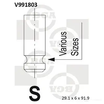 Впускной клапан BGA XL HS6FU V991803 3190333 изображение 0