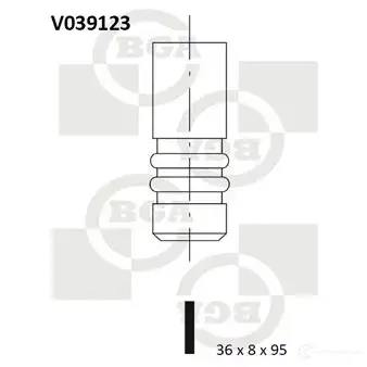 Впускной клапан BGA 3189790 R CV43C V039123 изображение 0