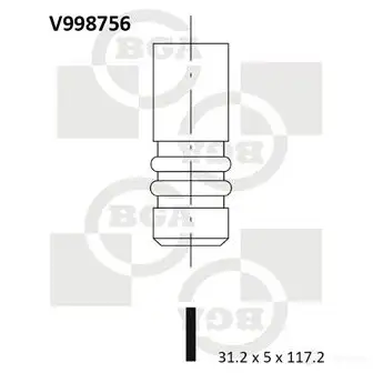 Впускной клапан BGA V998756 3190506 QY5Y VP изображение 0