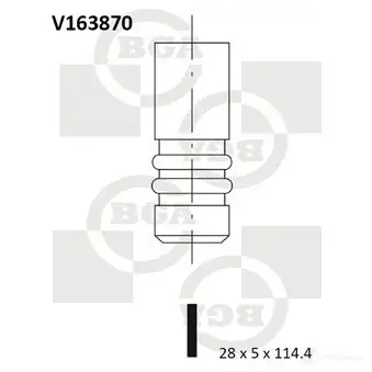 Впускной клапан BGA 3189964 V163870 2YLW 8 изображение 0