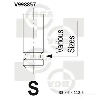 Впускной клапан BGA 3190517 HJ VLJEM V998857 изображение 0