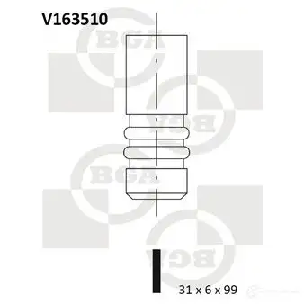 Впускной клапан BGA 3189953 V163510 S3 KBD изображение 0