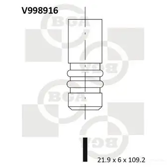 Впускной клапан BGA JZL 2R 3190529 V998916