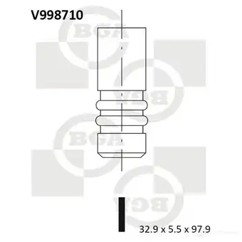 Впускной клапан BGA V998710 3190490 7E4FI 3 изображение 0