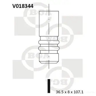Впускной клапан BGA V018344 3189641 BRPD 0L изображение 0