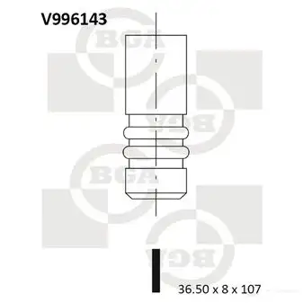 Впускной клапан BGA V996143 67 WXSRR 3190483 изображение 4