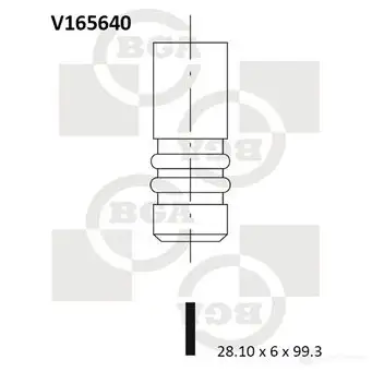 Впускной клапан BGA 86 K5WH V165640 3190060 изображение 0