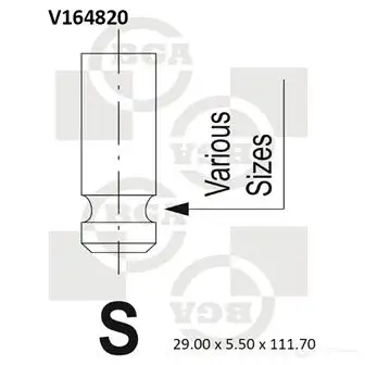Впускной клапан BGA 3190019 9KY CN7 V164820 изображение 0