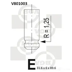 Впускной клапан BGA V801003 4 VXSBAH 3190266 изображение 0