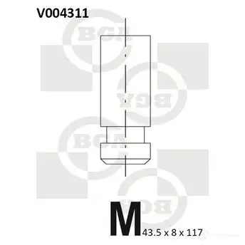 Впускной клапан BGA V004311 8I AAF44 3189525 изображение 0