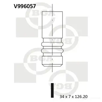 Впускной клапан BGA H8 0DCWO V996057 3190473 изображение 0