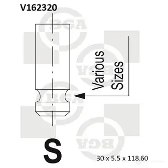 Впускной клапан BGA 3189915 G E2DRZ V162320 изображение 0