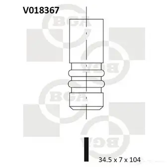 Впускной клапан BGA V018367 P XJUJGX 3189647 изображение 0