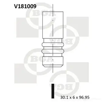 Впускной клапан BGA QB OGE V181009 3190139 изображение 0