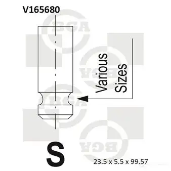 Впускной клапан BGA V165680 A 7SLF 3190064 изображение 0