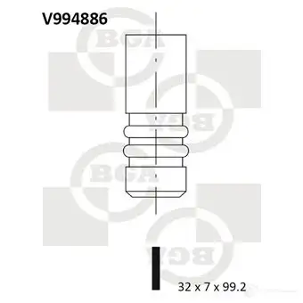 Впускной клапан BGA V994886 Z8T 2L 3190429