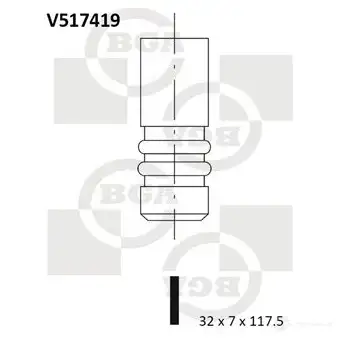 Впускной клапан BGA 3190174 V517419 MCC8Y0 2 изображение 0