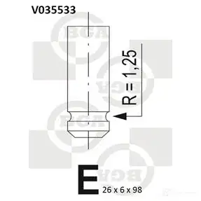 Впускной клапан BGA V035533 ZIJ1 XOQ 3189776 изображение 0