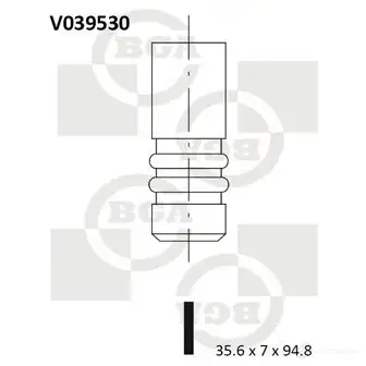 Впускной клапан BGA 3189808 V039530 8 PEHJB изображение 0