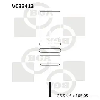 Впускной клапан BGA 3189725 V033413 F MC32 изображение 0