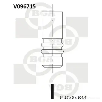 Впускной клапан BGA V096715 3189851 L YU28BH изображение 0