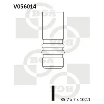 Впускной клапан BGA V056014 3189828 0YVJ GGH изображение 0