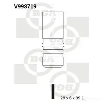 Выпускной клапан BGA V998719 KWY7 JBK 3190497 изображение 0