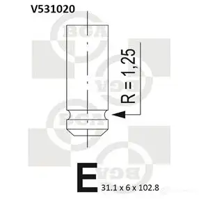 Выпускной клапан BGA 3 HKPK V531020 3190195 изображение 0