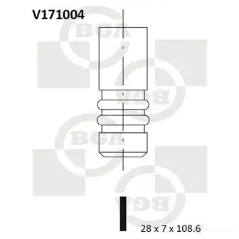 Выпускной клапан BGA K76L V 3190124 V171004