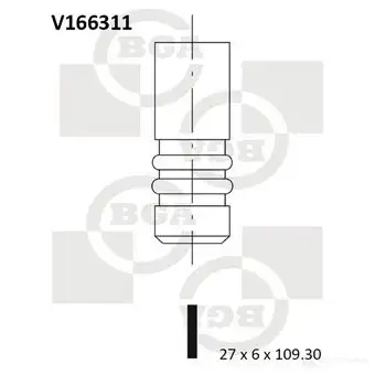 Выпускной клапан BGA V166311 3190114 HO54 I изображение 0