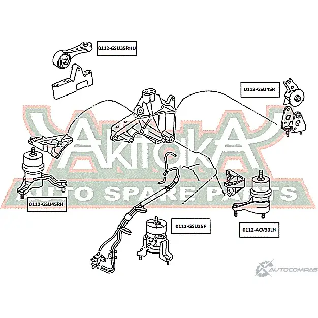 Подушка двигателя ASVA 0112-GSU35F O00 H93V 1269680887 изображение 0