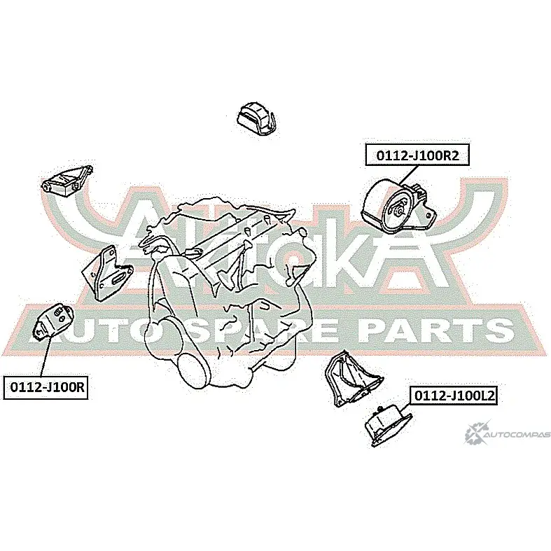 Подушка двигателя ASVA V C8AC 0112-J100L2 1269680931