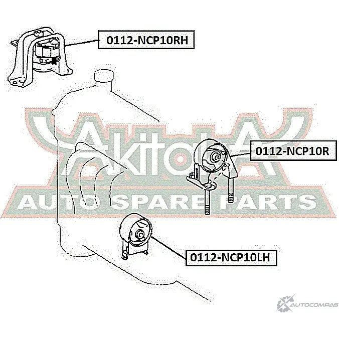 Подушка двигателя ASVA 1269681005 0112-NCP10RH BXJ SR изображение 1